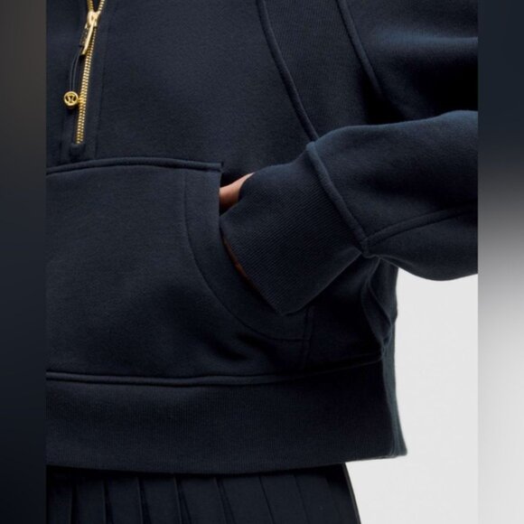 NWT Lululemon Scuba Oversized Funnel-Neck Half Zip Gold Zipper True Navy XS/S - Picture 8 of 15